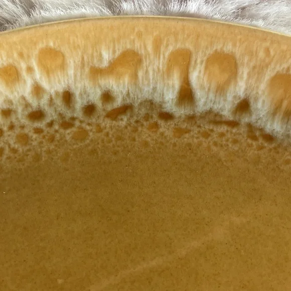 MCM 1960s Vintage Butterscotch Ironstone 11.5” Plate by Canonsburg Pottery Co. - Picture 2 of 8